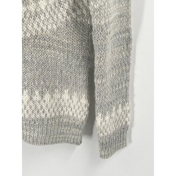 Lucky Brand Gray Wool Blend Fair Isle Crew Neck Sweater Sz XS - Picture 2 of 6